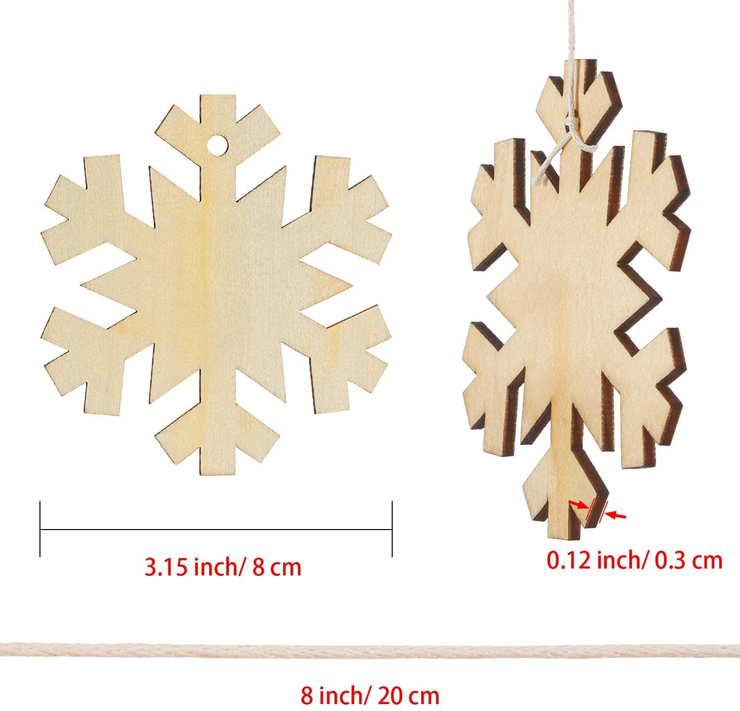 Blank Christmas Tree Hanging Ornaments x 10PCS - Image 8
