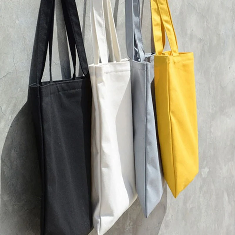 Blank Coloured Cotton Canvas Tote Shoulder Shopping Bags - Image 10