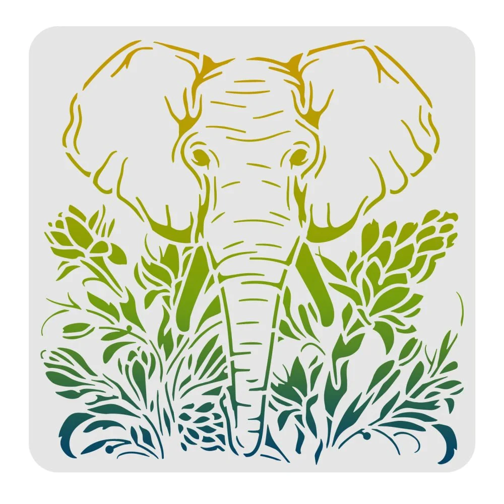 Craft Reusable Painting Stencils 30 x 30cm - Safari Elephant - Image 3