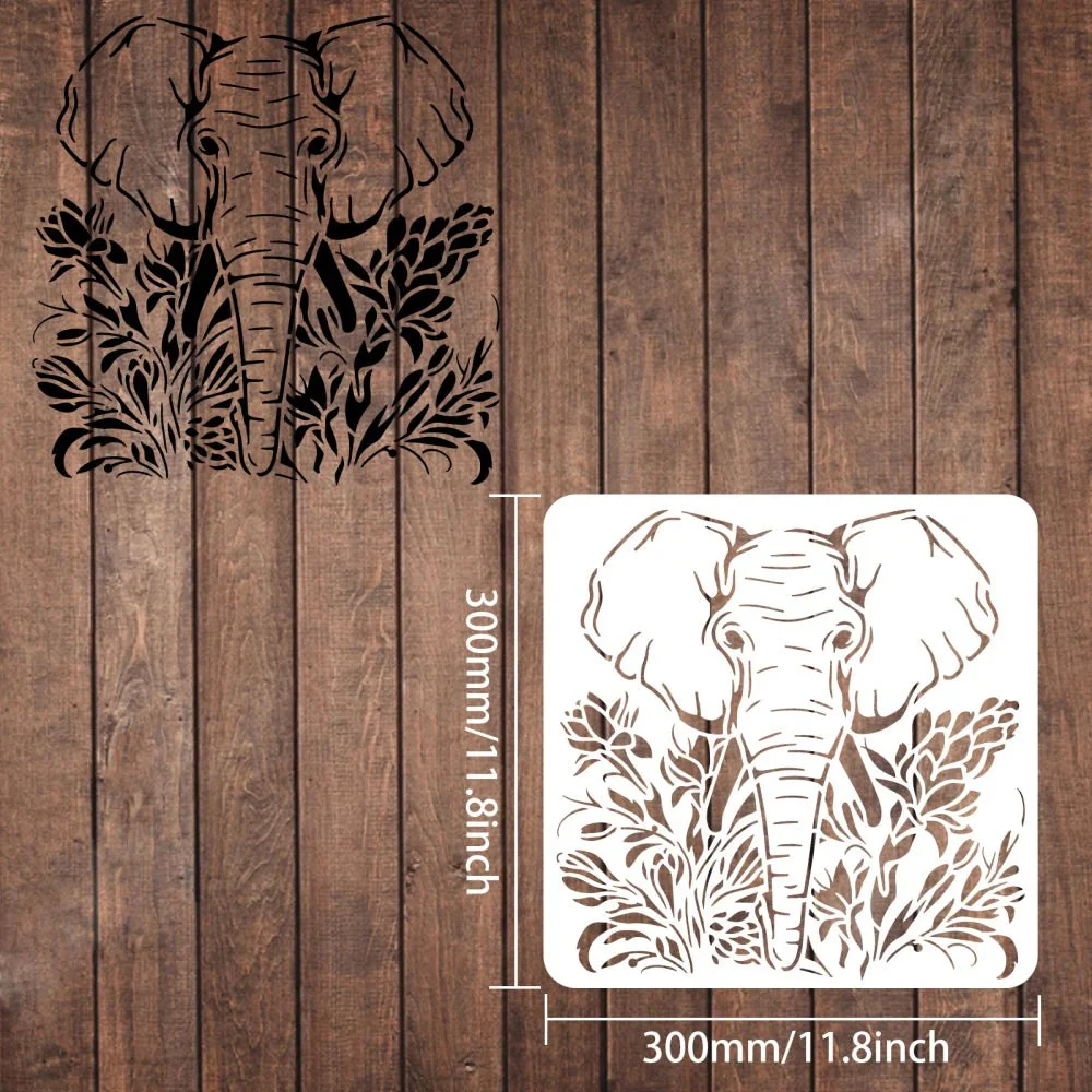 Craft Reusable Painting Stencils 30 x 30cm - Safari Elephant - Image 4