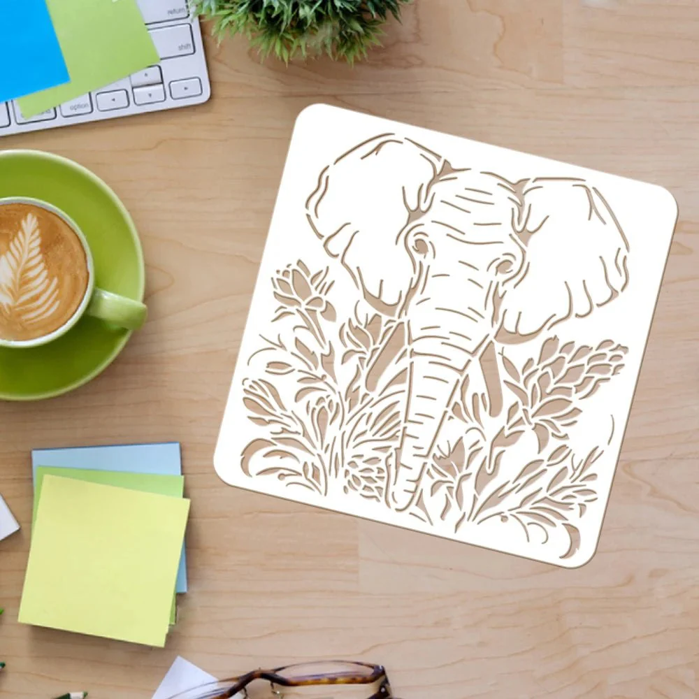 Craft Reusable Painting Stencils 30 x 30cm - Safari Elephant - Image 5