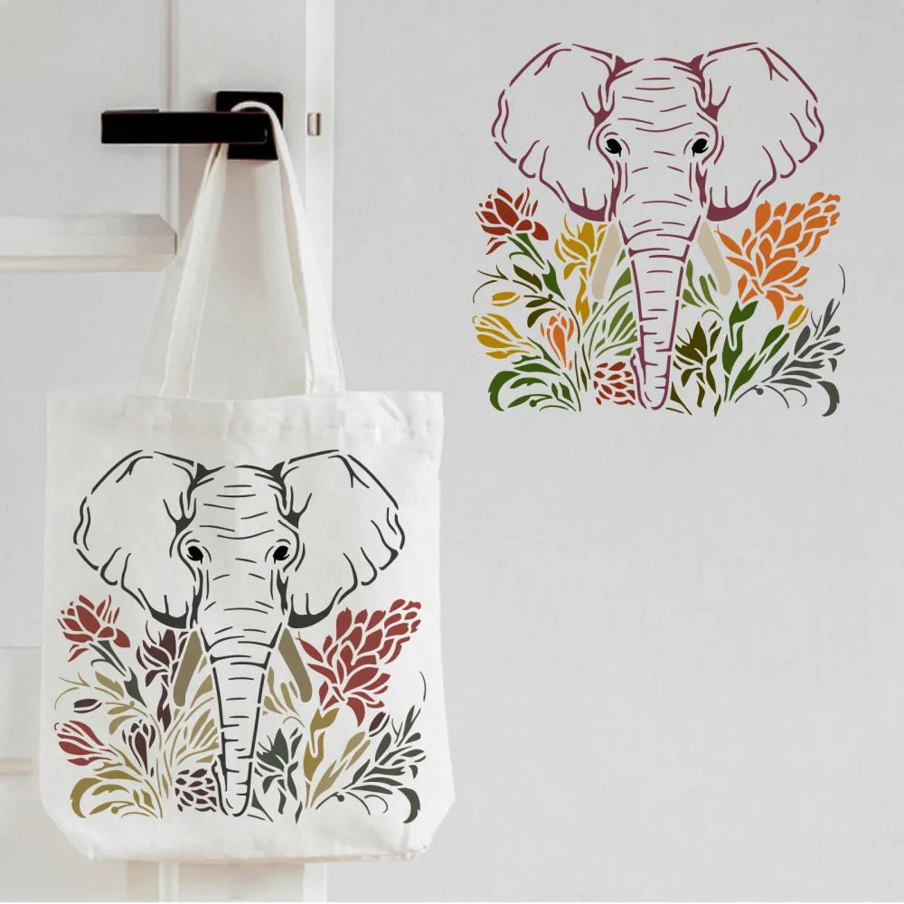 Craft Reusable Painting Stencils 30 x 30cm - Safari Elephant - Image 6