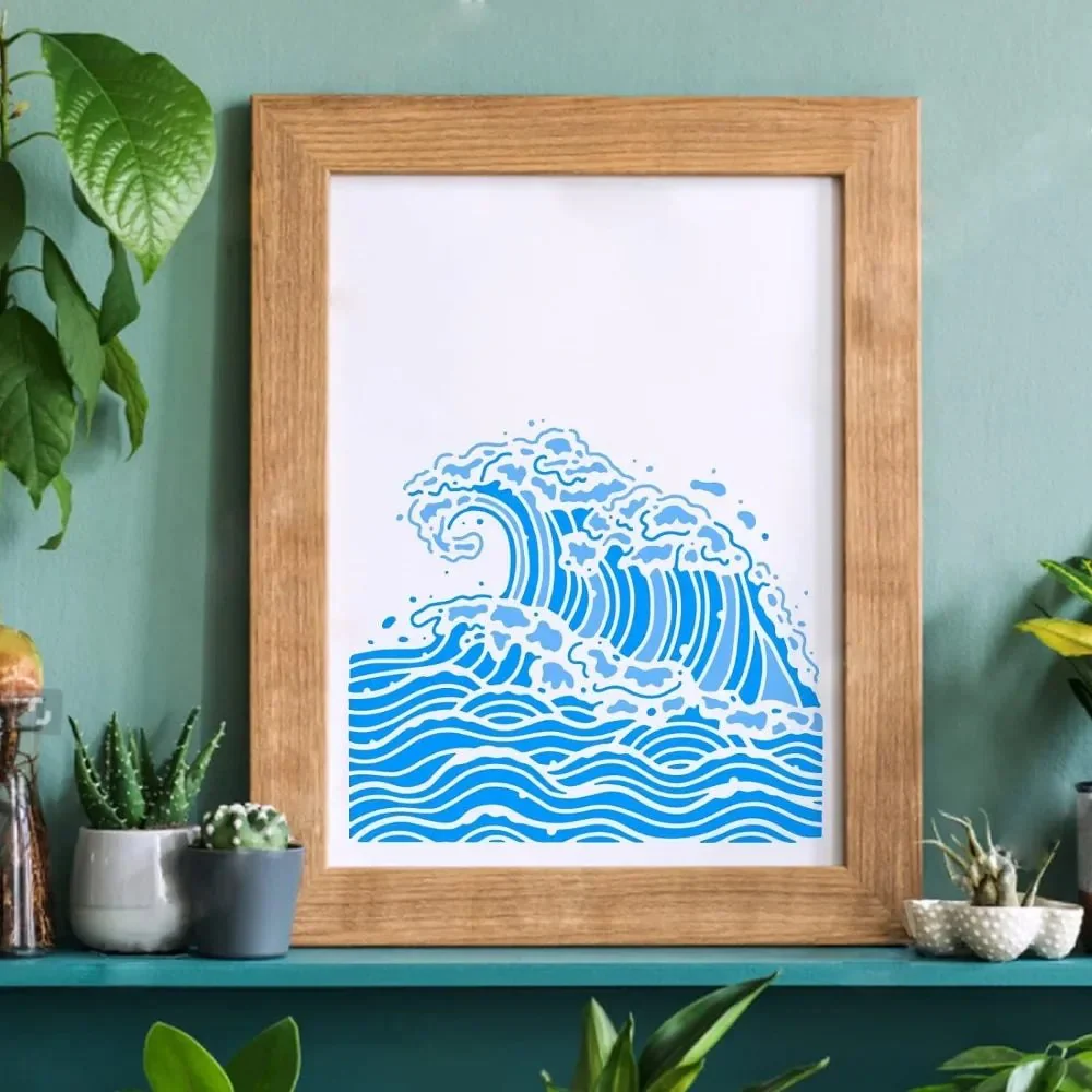 Craft Reusable Painting Stencils 30cm x 30cm - Beach Waves - Image 3