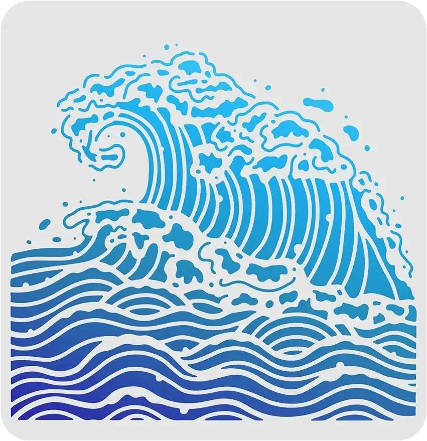 Craft Reusable Painting Stencils 30cm x 30cm - Beach Waves - Image 5