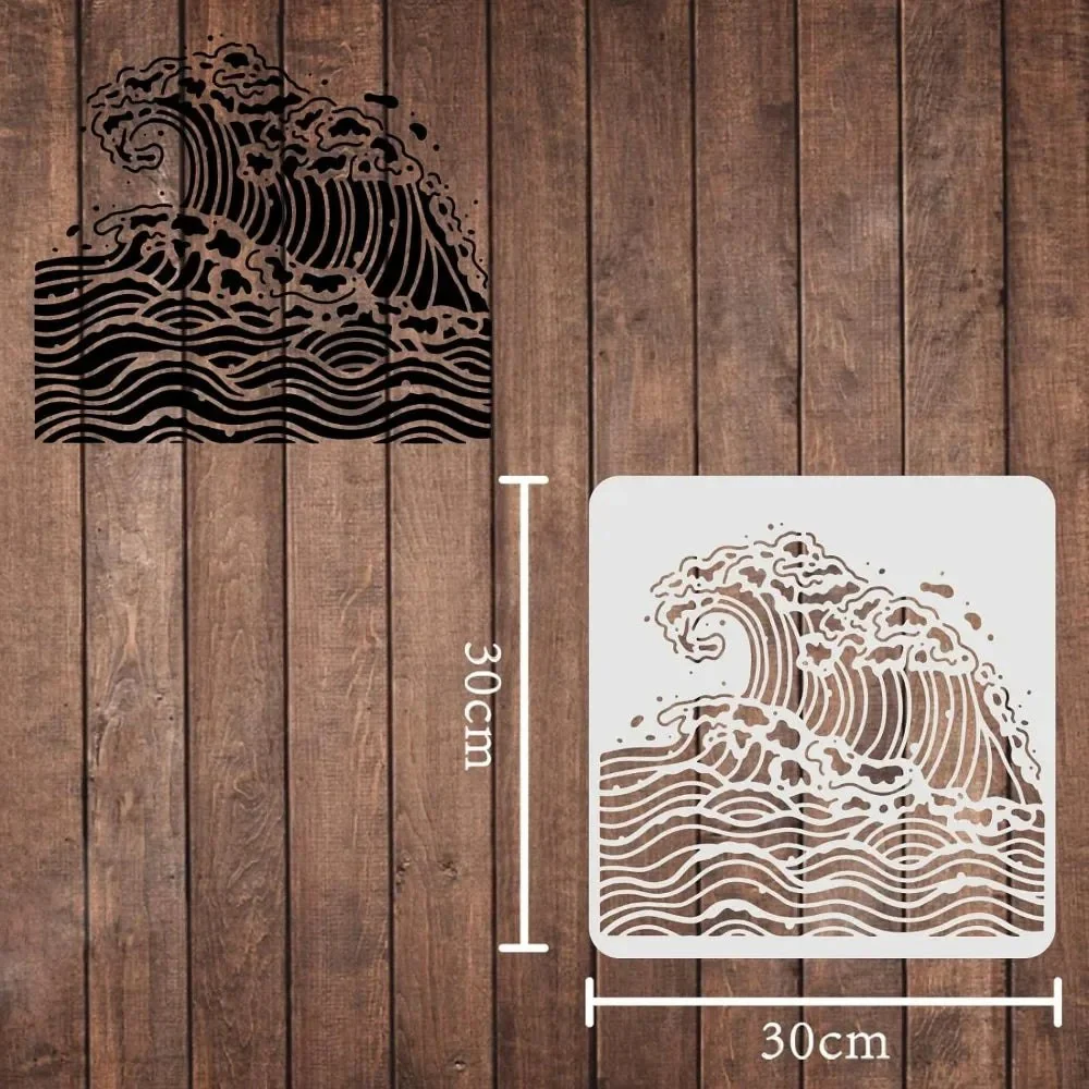 Craft Reusable Painting Stencils 30cm x 30cm - Beach Waves - Image 6