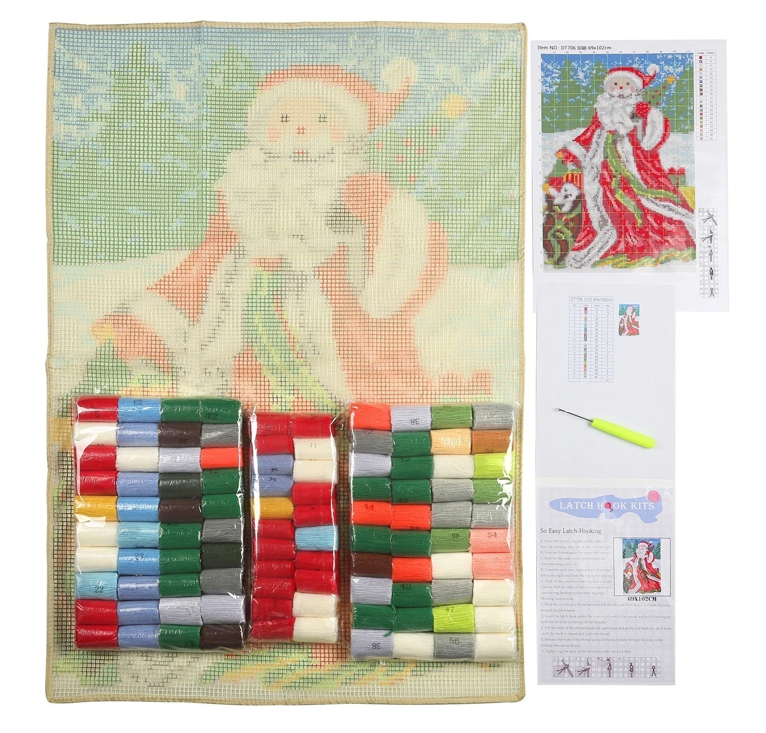 Customised Latch Hook Rug Making Kits - Small Line Art Design - Image 4