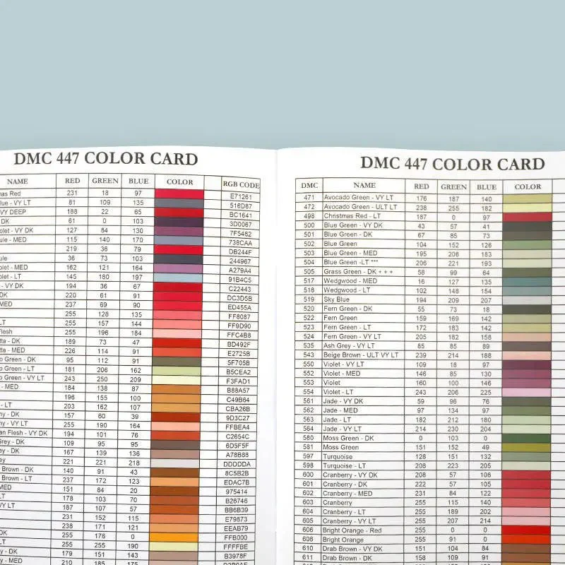 Diamond Painting Full Range 447 DMC Colour Chart - Image 3