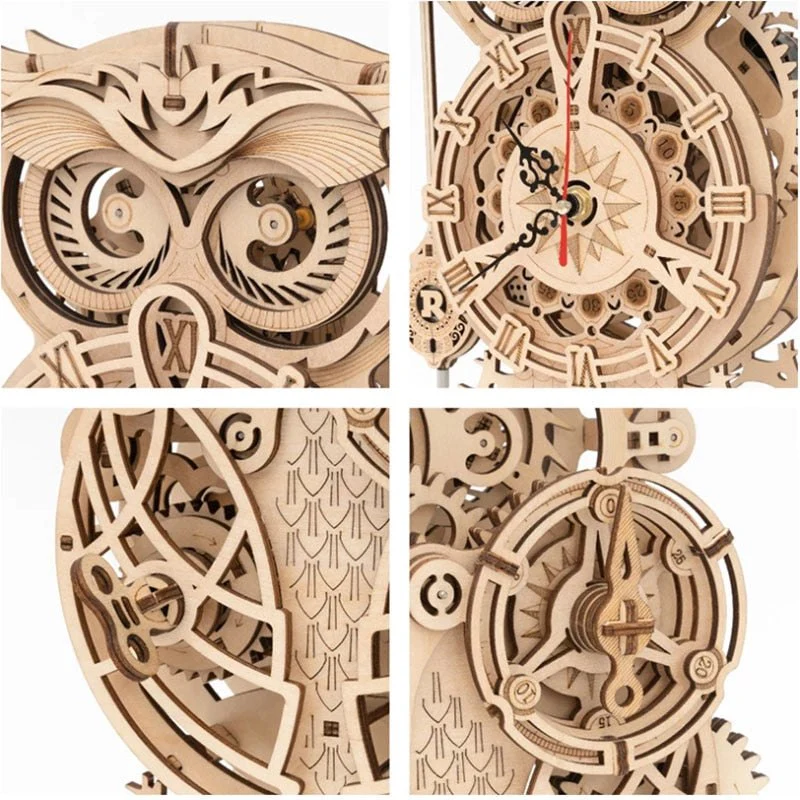 DIY 3D Wooden Owl Clock Model Kit - Image 9
