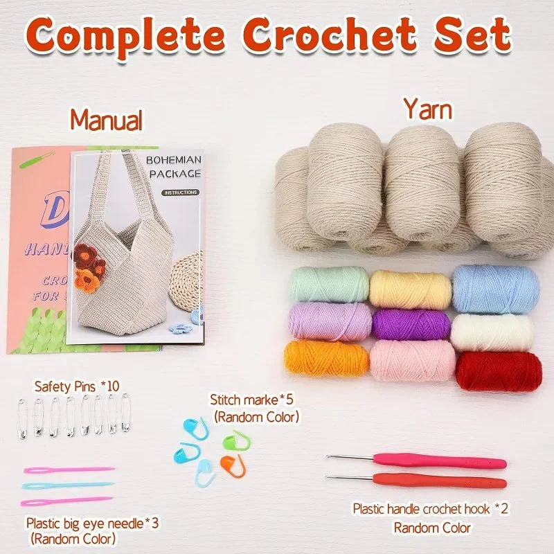 DIY Crochet Shoulder Bag Kit - Boho Flowers - Image 3