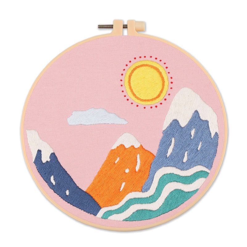 DIY Embroidery Kit - Pink Mountains Range - Image 5