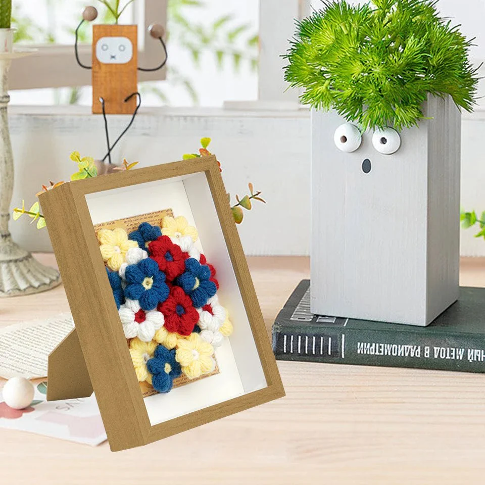 DIY Flower Crochet DIsplay Frame Kit - Puff Flowers - Image 5