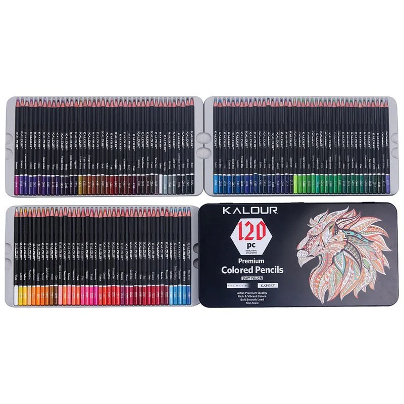 KALOUR 120 Colours Professional Colour Pencil Set - Image 3