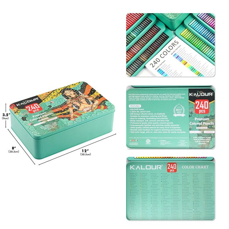 Kalour 240 Artist Professional Coloured Pencils Set - Image 10