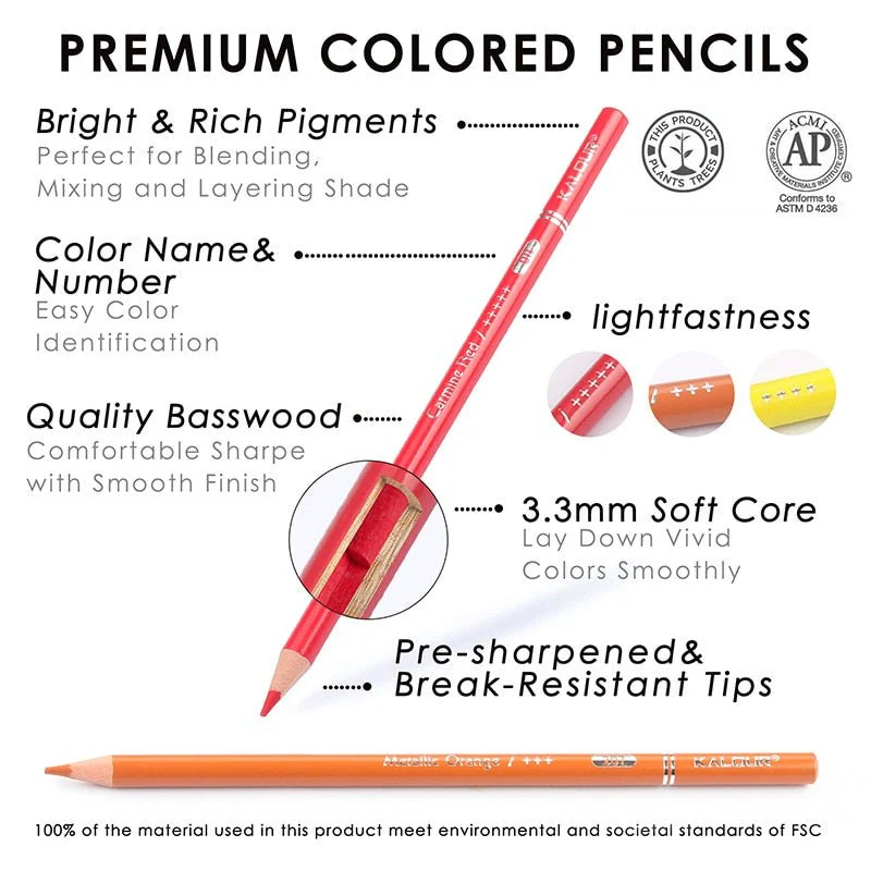 Kalour 240 Artist Professional Coloured Pencils Set - Image 13