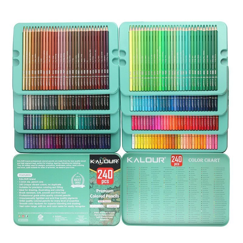 Kalour 240 Artist Professional Coloured Pencils Set - Image 5