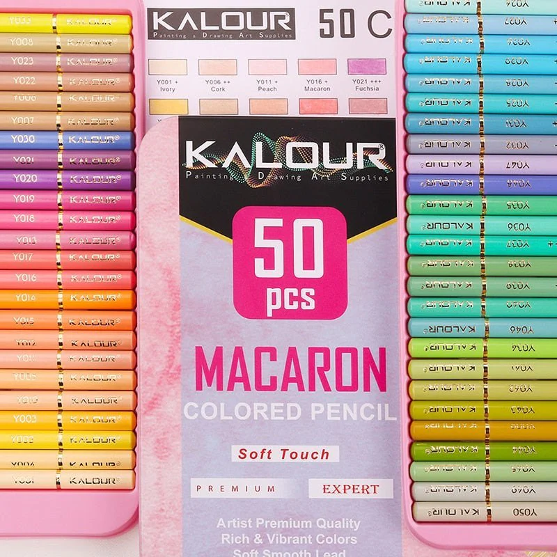 KALOUR 50 Macaron Professional Colour Pencil Set - Image 6