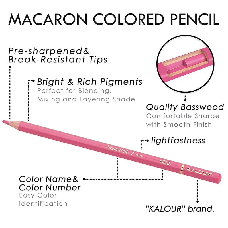 KALOUR 50 Macaron Professional Colour Pencil Set - Image 9