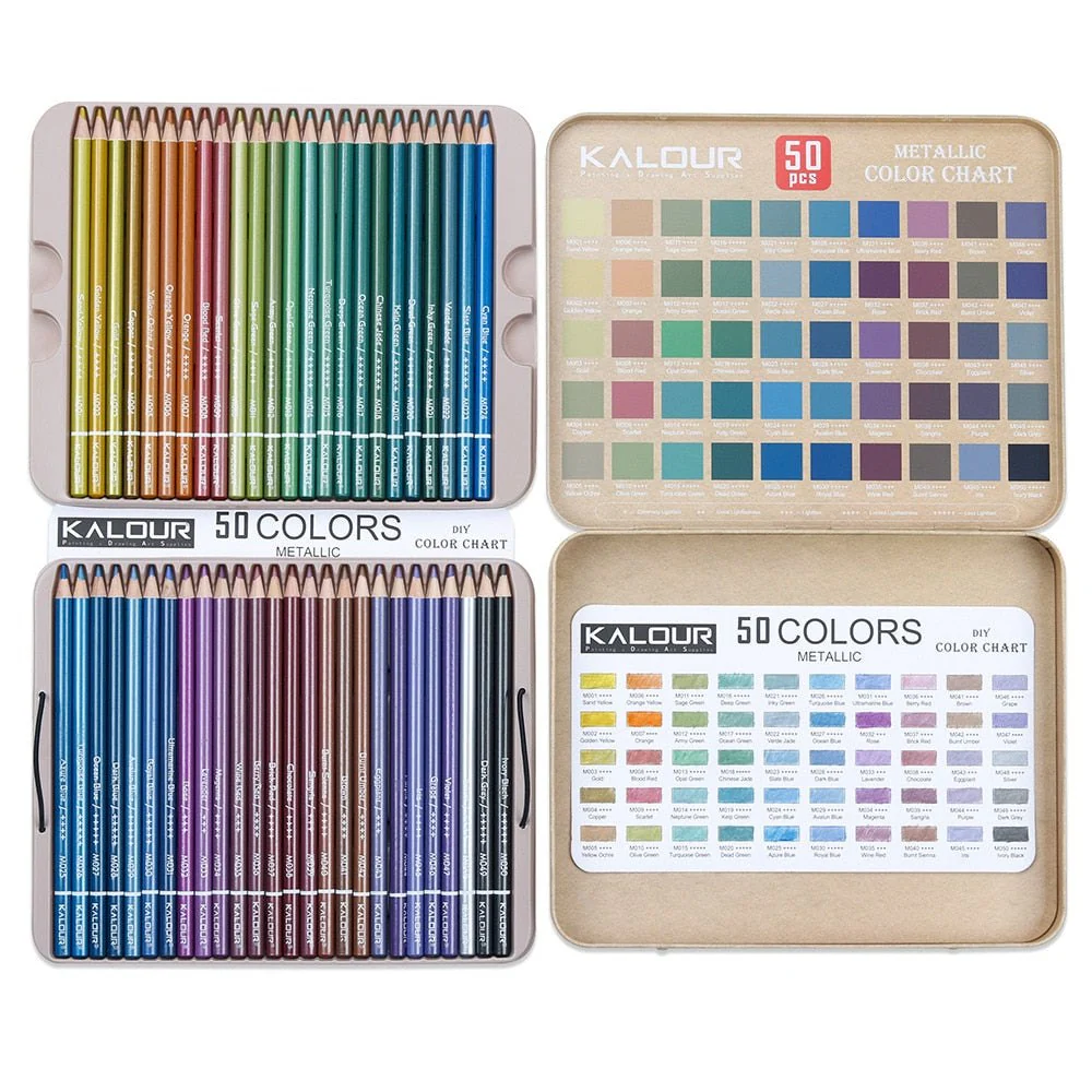 Kalour Metallic Colour Pencil 50pcs Set - Image 10
