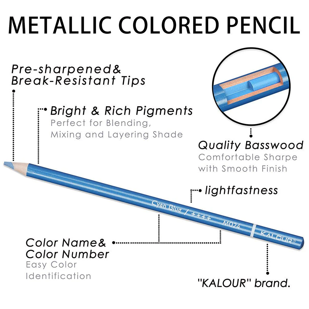 Kalour Metallic Colour Pencil 50pcs Set - Image 7