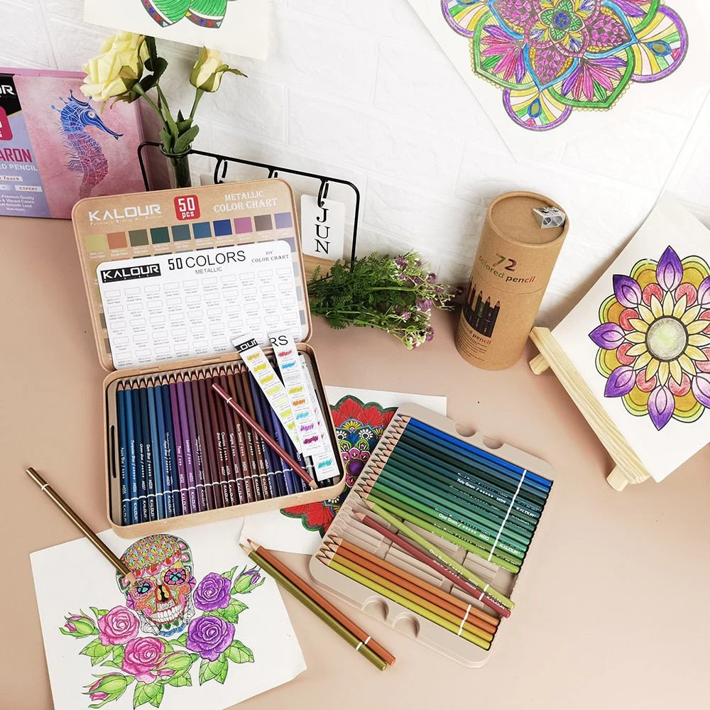 Kalour Metallic Colour Pencil 50pcs Set - Image 8