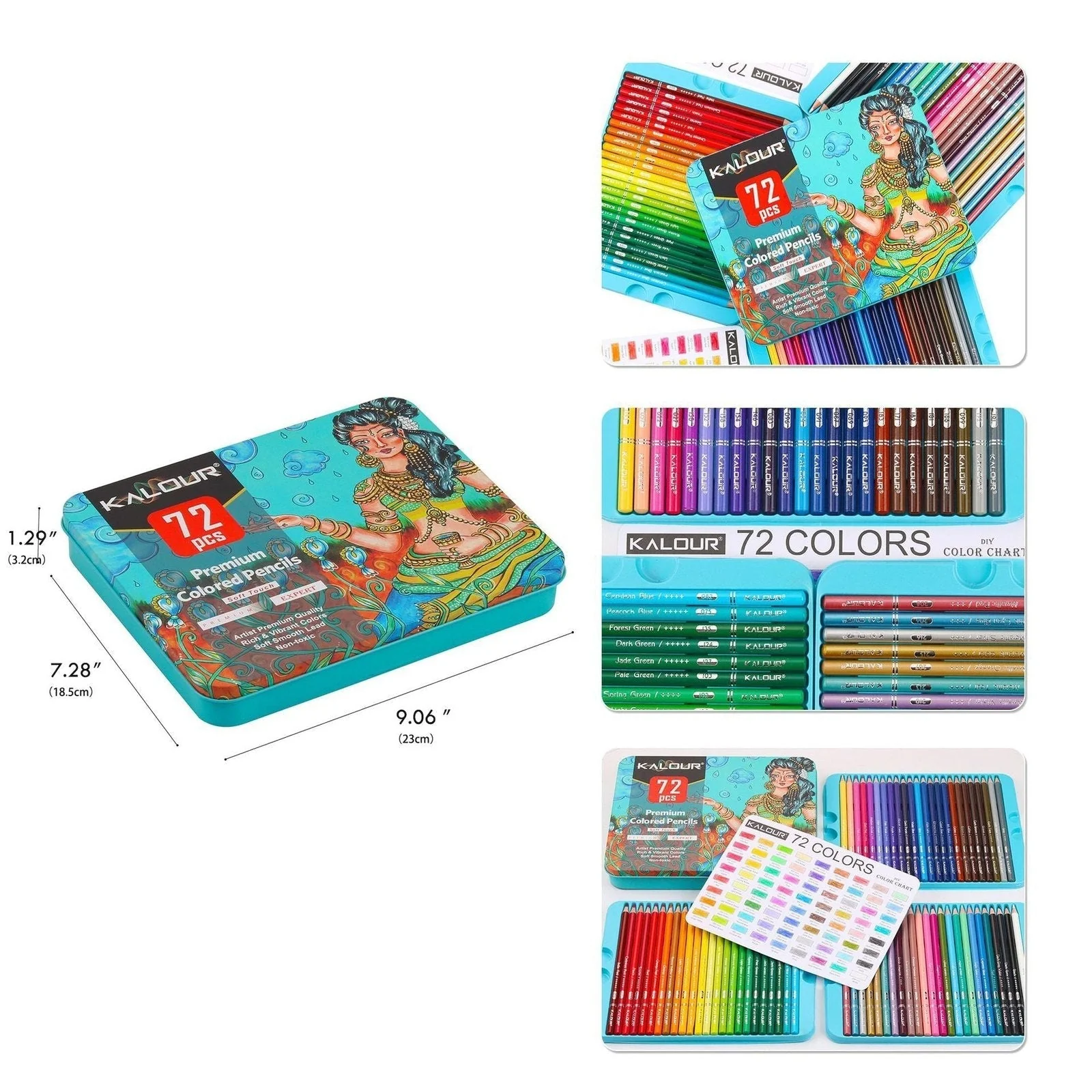 KALOUR Professional Drawing 72 Coloured Pencil Set - Image 5