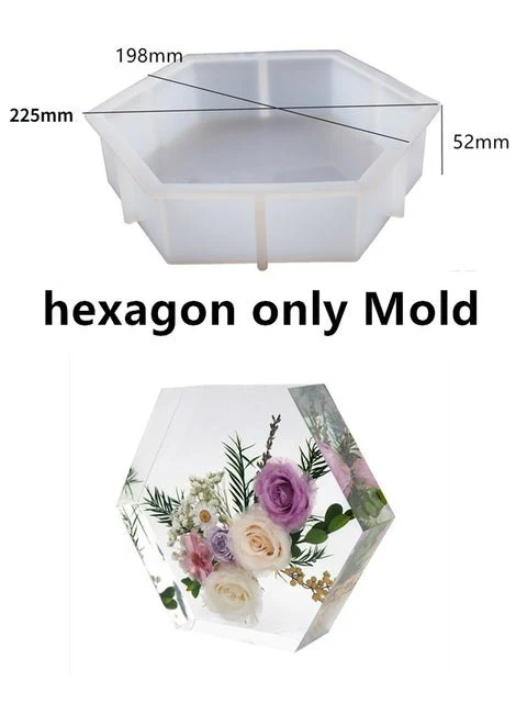 Large Hexagon Epoxy Resin Silicone Mould - Image 3