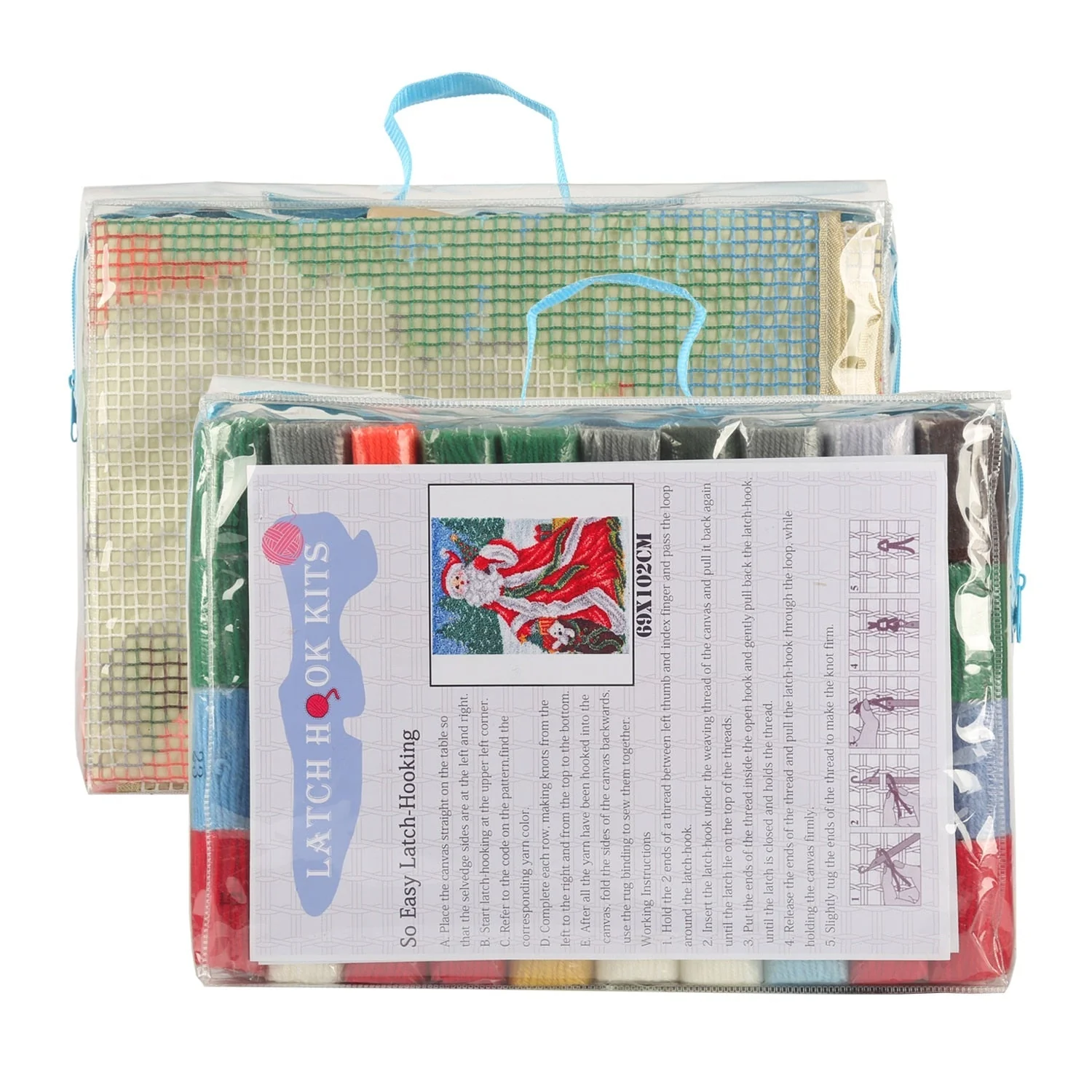 Latch Hook Kit - Rug Making Kit Starlight Santa 70x120cm - Image 7