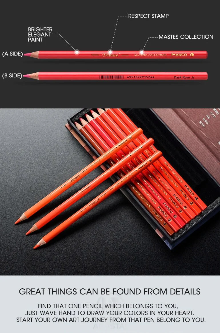 Marco Masters Collection 80 Colors Professional Fine Artist Oil Colour Pencils - Image 7