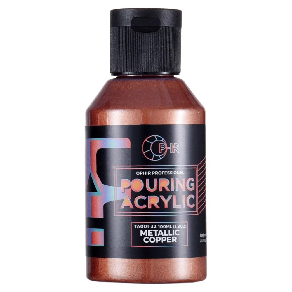 OPHIR 6 x 100ml Pre-Mixed Metallic Acrylic Pouring Paint Starter Pack - Image 4