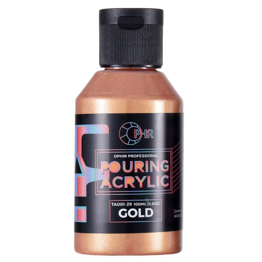 OPHIR 6 x 100ml Pre-Mixed Metallic Acrylic Pouring Paint Starter Pack - Image 8