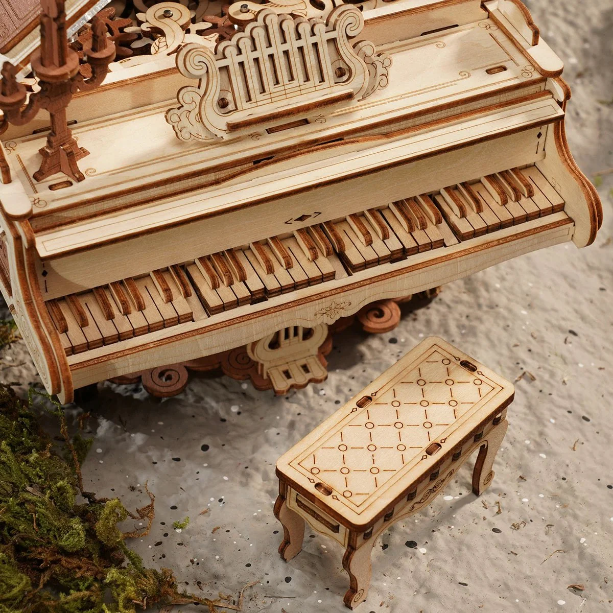 Robotime ROKR 3D Wooden Puzzle Music Box - Mechanical Magic Piano - Image 3