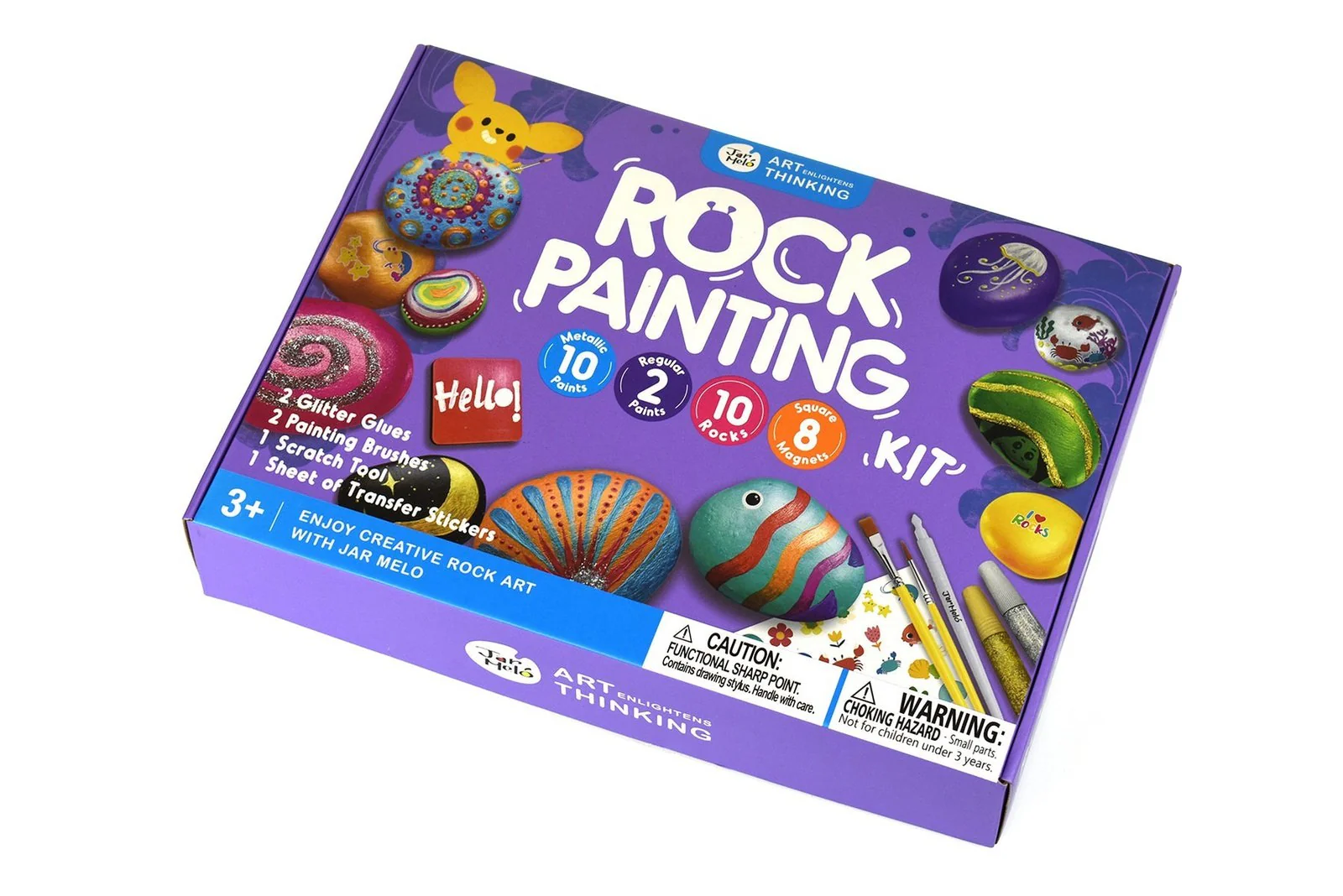 Metallic & Glitter Kids Rock Painting Craft Kit - Image 6