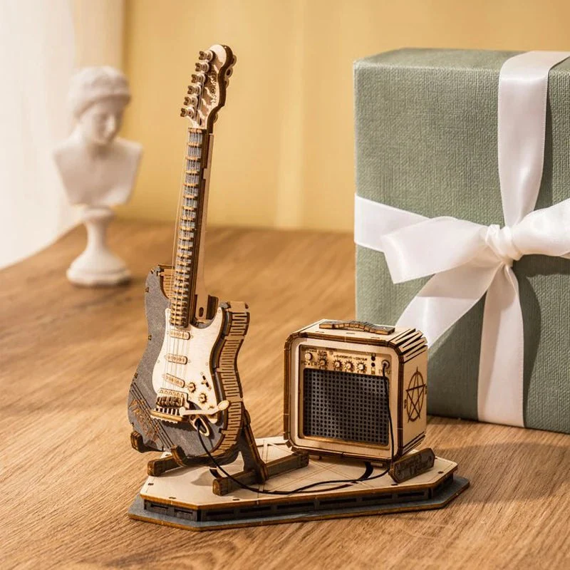Rokr 3D Wooden Puzzle Musical Instrument Model - Electric Guitar - Image 6