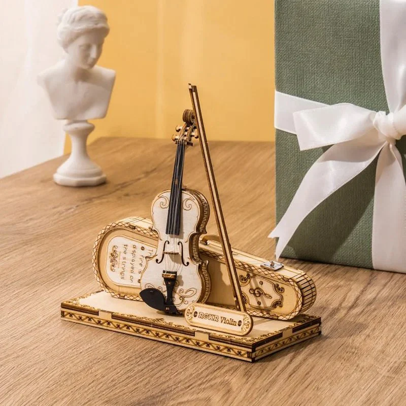 ROKR 3D Wooden Puzzle Musical Instrument Model - Violin - Image 5