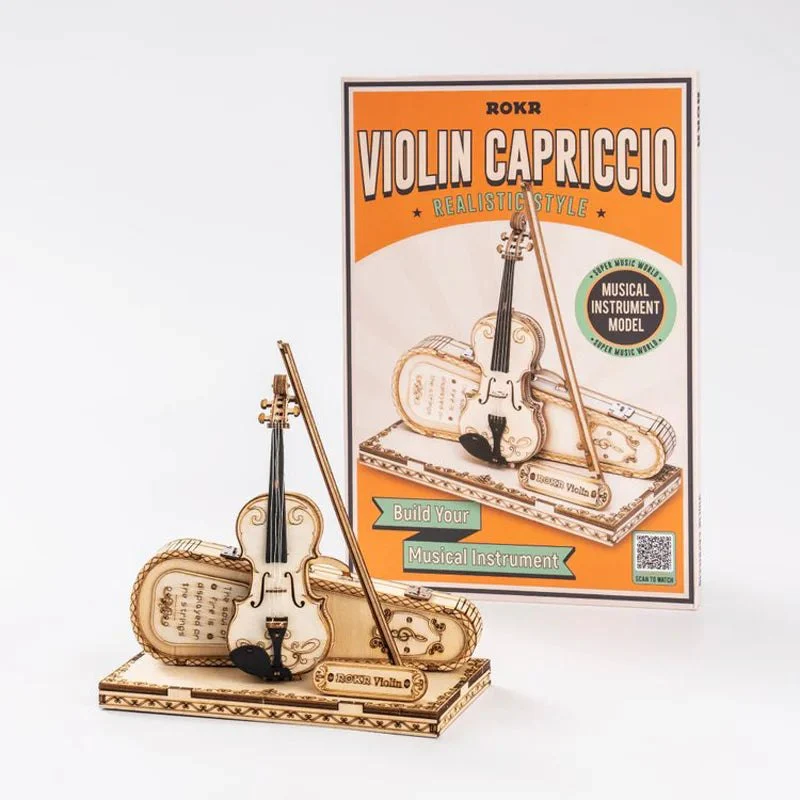 ROKR 3D Wooden Puzzle Musical Instrument Model - Violin - Image 7