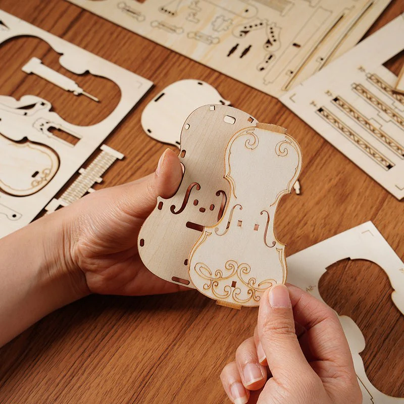 Rolife 3D Wooden Puzzle Musical Instrument Model - Cello - Image 3
