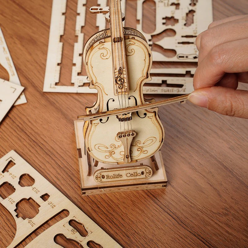 Rolife 3D Wooden Puzzle Musical Instrument Model - Cello - Image 4