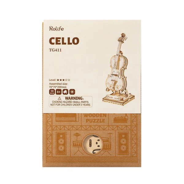Rolife 3D Wooden Puzzle Musical Instrument Model - Cello - Image 5