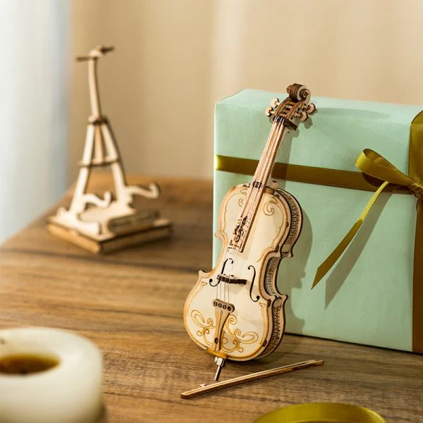Rolife 3D Wooden Puzzle Musical Instrument Model - Cello - Image 7