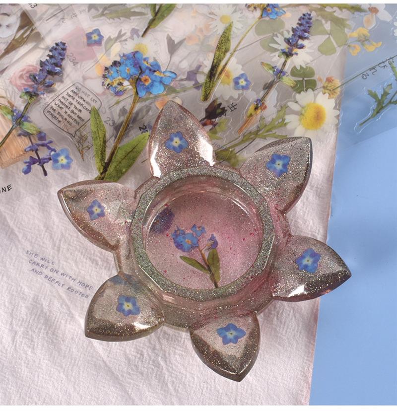 Transparent Flowers Stickers Epoxy Resin Filling - Image 19