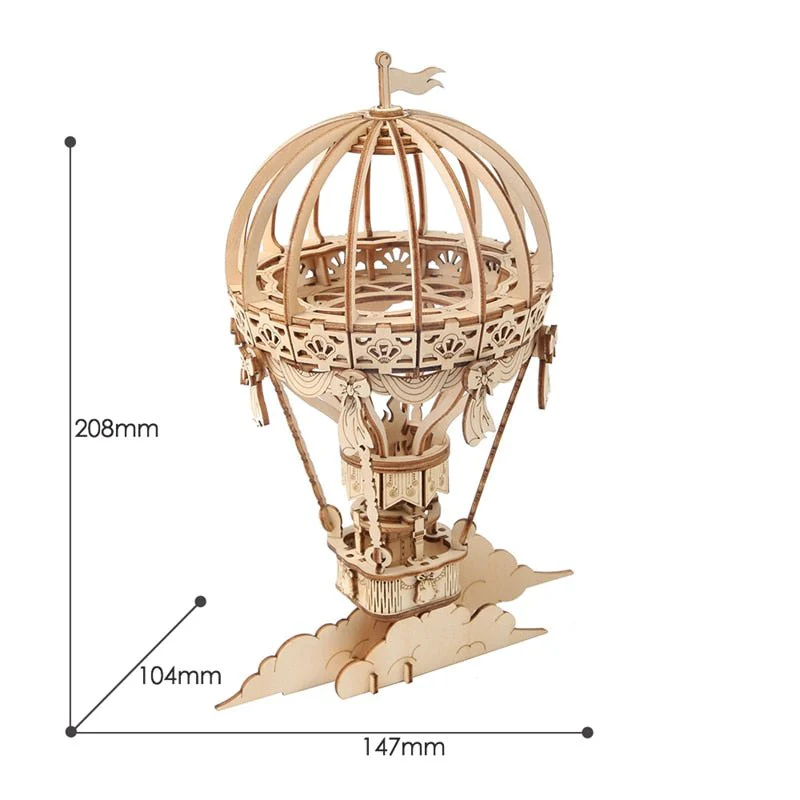 Rolife Vintage DIY Wooden 3D Model Kits - Hot Air Balloon - Image 8