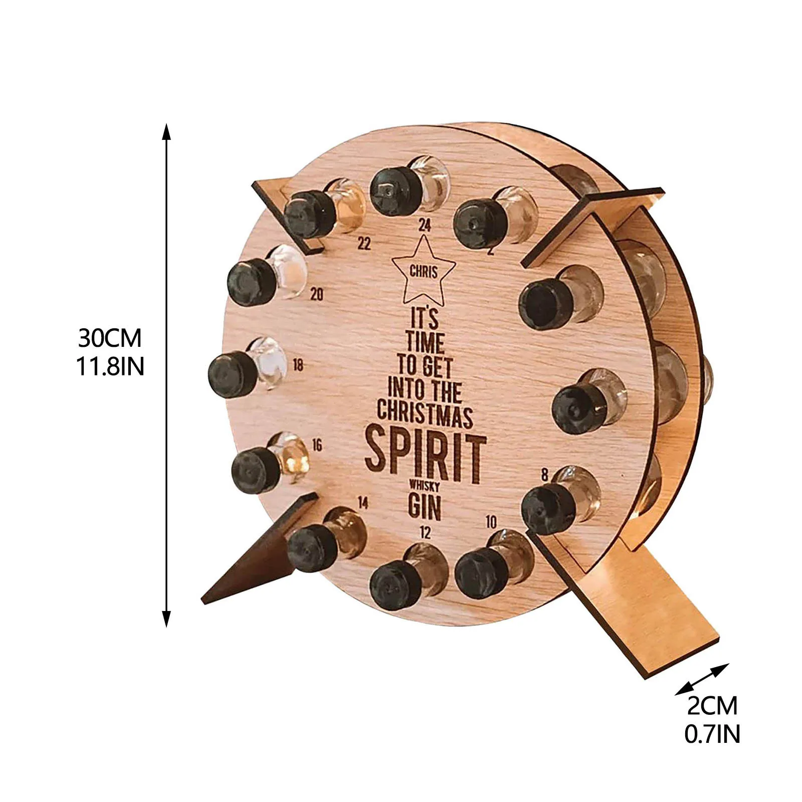 Wooden Adult Mini Spirit Bottle Christmas Advent Calendar - Image 3