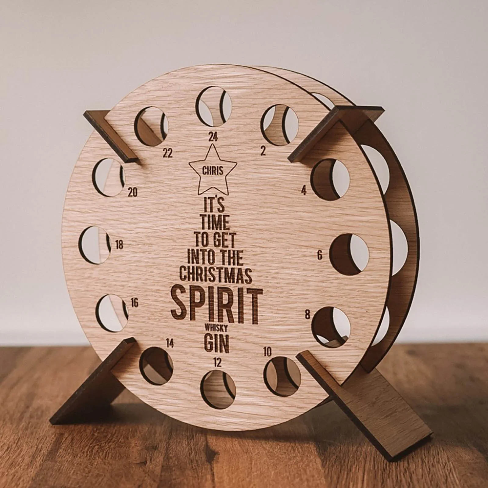 Wooden Adult Mini Spirit Bottle Christmas Advent Calendar - Image 5