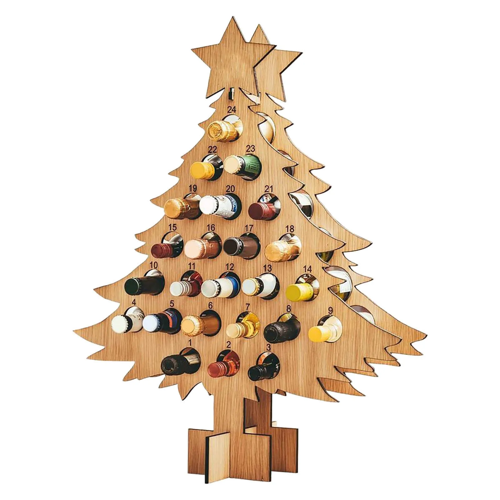 Wooden Christmas Tree Mini Sprit Bottle Advent Calendar - Image 7